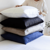 Organic Bamboo Tayla Stripe Quilt Cover Set in White, Black, Stone and Indigo