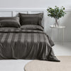 Organic Bamboo Wide Stripe Quilt Cover Set - Graphite