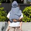 Kids Hooded Poncho Towel in Navy Stripe