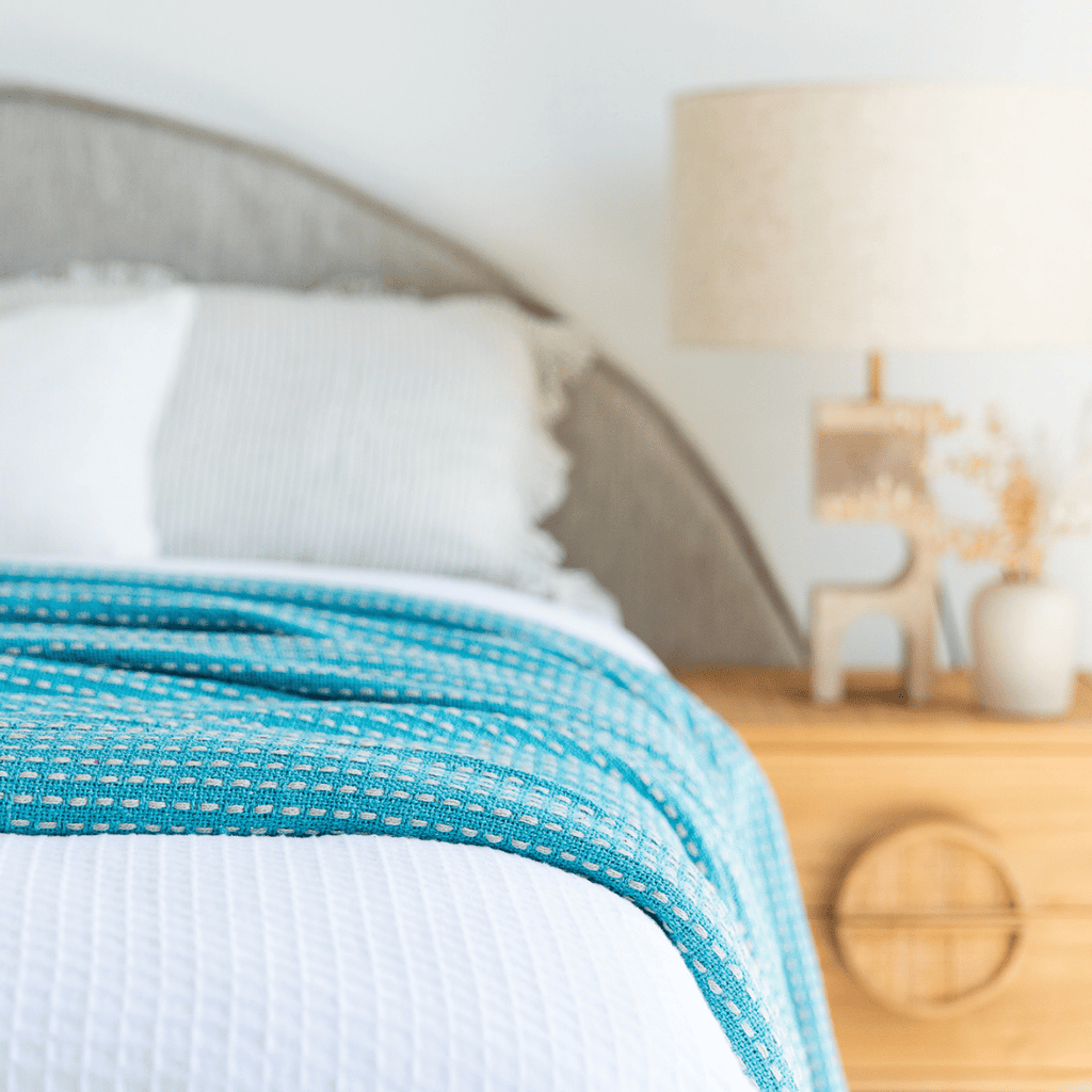 Miran Cotton Blanket in Light Blue