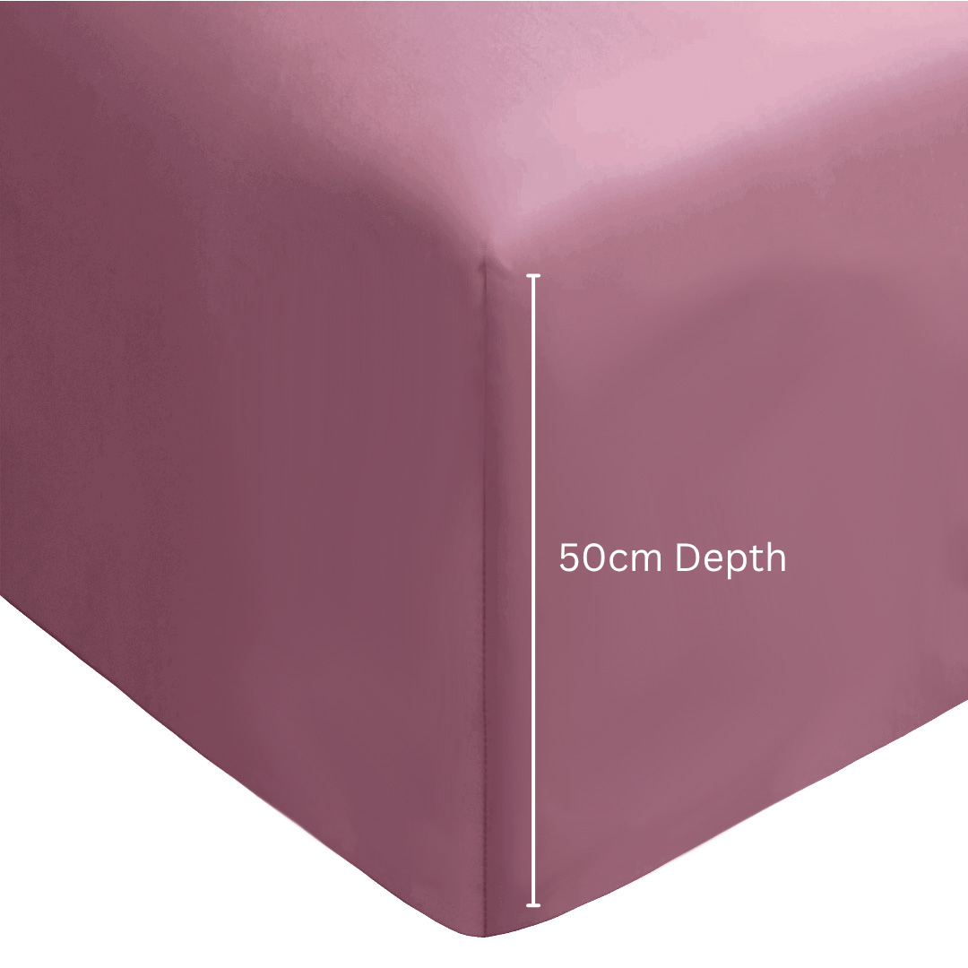 Organic Bamboo Extra Deep Fitted Sheet in Dusty Pink