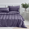 Organic Bamboo Wide Stripe Quilt Cover Set - Lavender