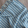 Somers Cotton Stripe Throw in Green and Yellow Stripe