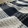 Cotton Waffle Check Throw in Navy