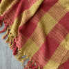 Cotton Waffle Check Throw in Sunset