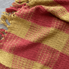 Cotton Waffle Check Throw in Sunset