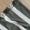 Kirra Cotton Blanket in Moss Stripe