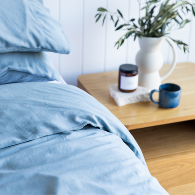 Linen Bamboo Sheet Set in Marine