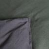 Vintage Cotton Quilt Cover Set - Olive and Charcoal